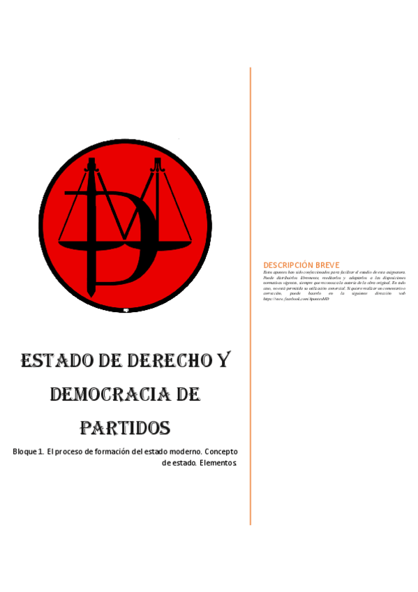 Miniatura del documento B1. El proceso de formación del estado moderno. Concepto de estado. Elementos..pdf
