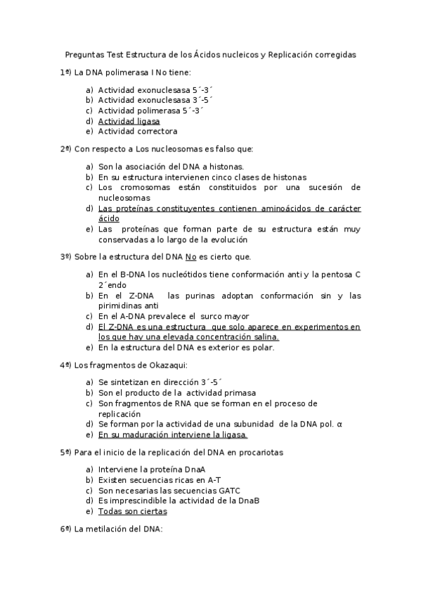 Miniatura del documento Preguntas Test Estrtructura de los Acidos nucleicos y Replicacion _2015corregidas _4_.docx