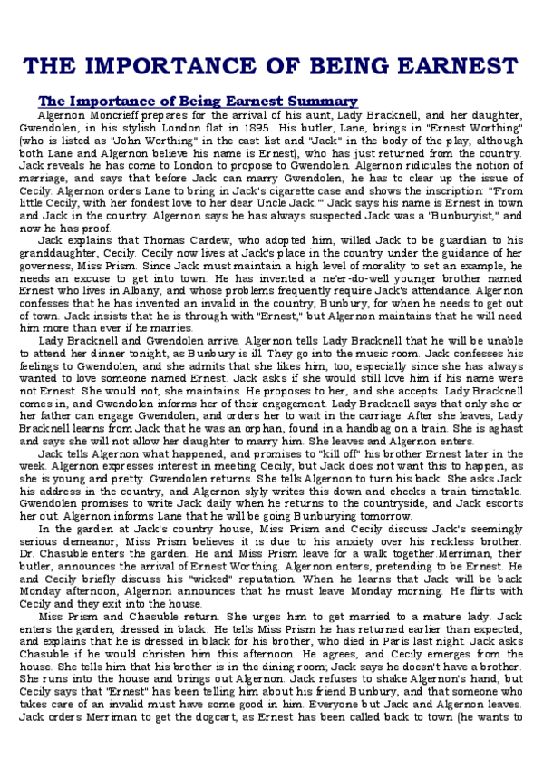 Miniatura del documento THE IMPORTANCE OF BEING EARNEST GRADE SAVER.pdf