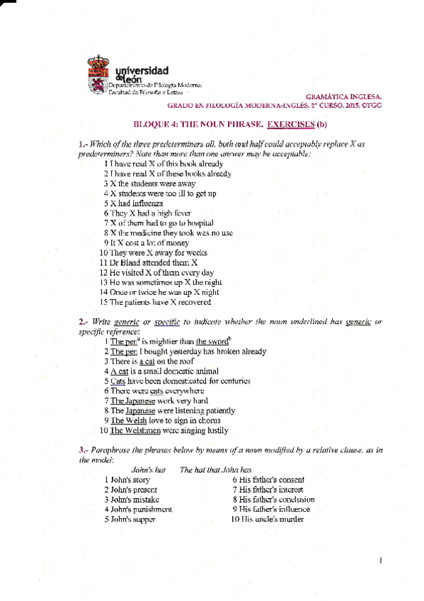 Miniatura del documento THE NOUN PHRASE - EXERCISES.pdf