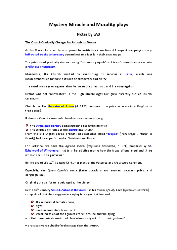 Miniatura del documento Mystery Miracle and Morality plays notes LAB.pdf