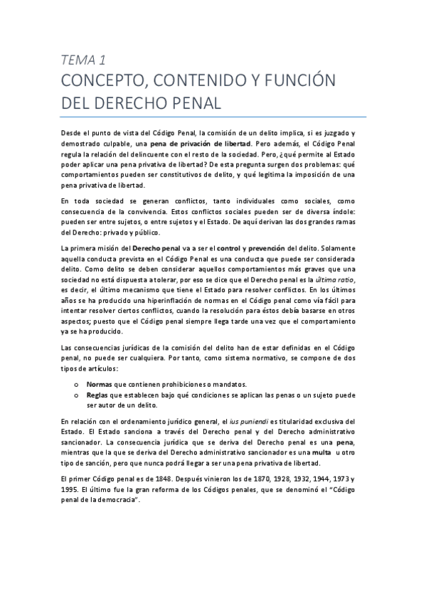 Miniatura del documento Tema 1. Concepto contenido y función del derecho penal.pdf
