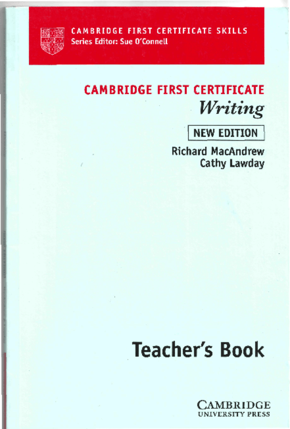 Miniatura del documento Cambridge - First Certificate Writing- Teacher's Book.pdf