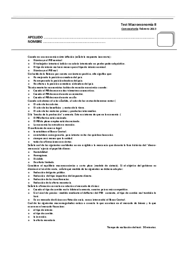 Miniatura del documento Test Macroeconomía II convocatoria febrero 2013.pdf