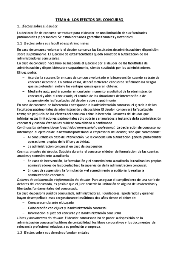 Miniatura del documento Tema 4 - Los efectos del concurso.pdf