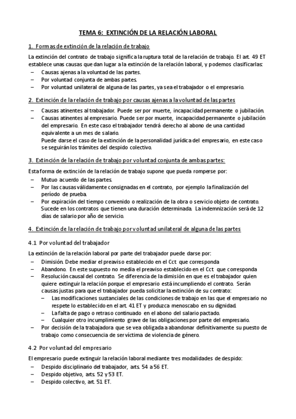 Miniatura del documento Tema 6 - Extinción de la relación laboral.pdf