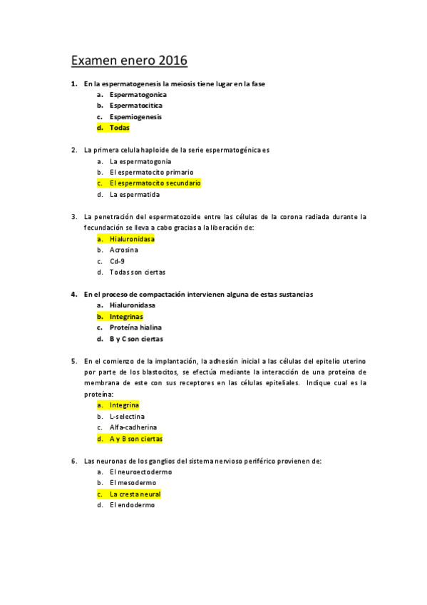 Miniatura del documento Enero 2016 -- Biologia (Soluciones)