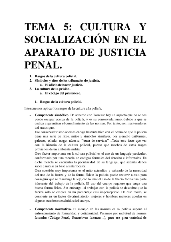 Miniatura del documento Tema 5. Cultura y socialización en el aparato de justicia penal..pdf