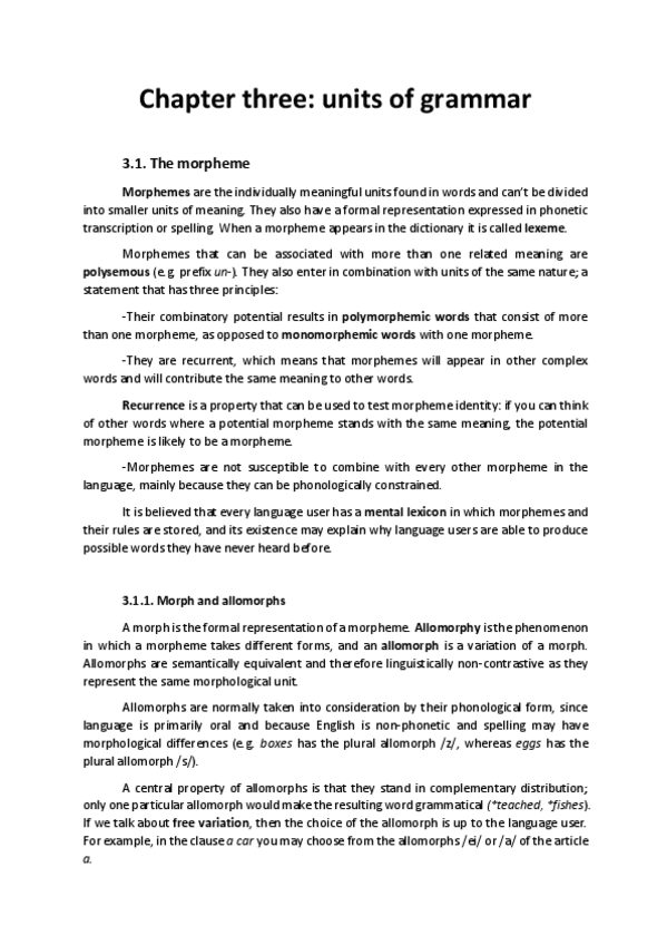 Miniatura del documento Unit 3: Units of grammar