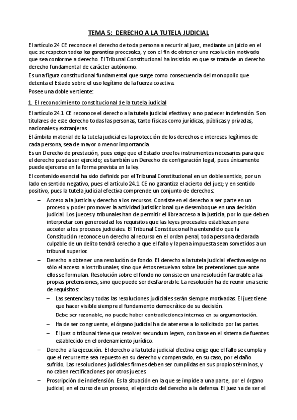 Miniatura del documento Tema 5 - Derecho a la tutela judicial.pdf