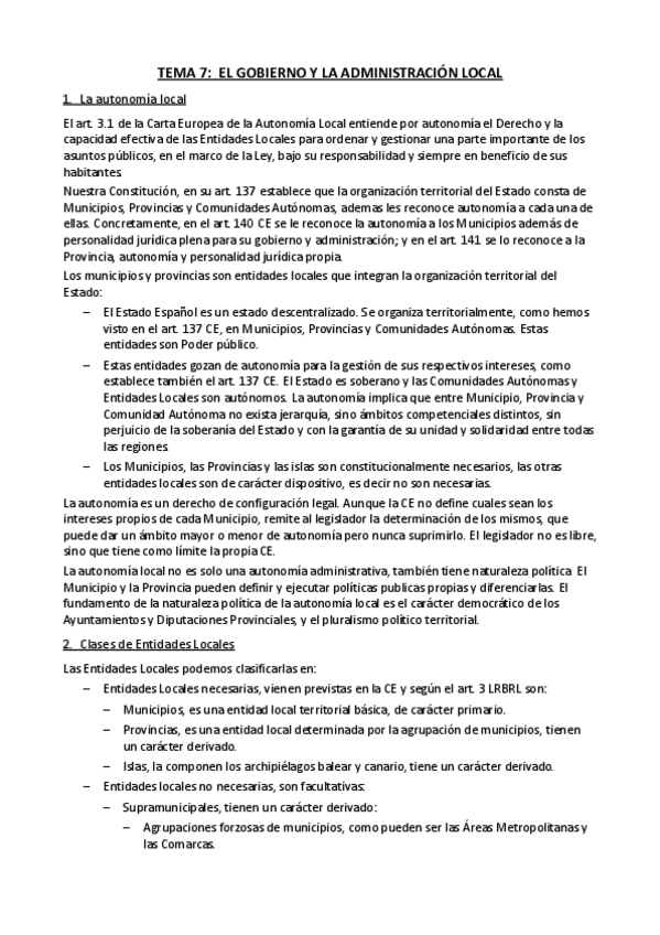Miniatura del documento Tema 7 - El gobierno y la administracion local.pdf