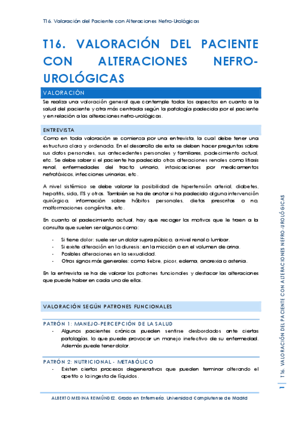 Miniatura del documento T16. Valoración del Paciente con Alteraciones Nefro-Urológicas.pdf