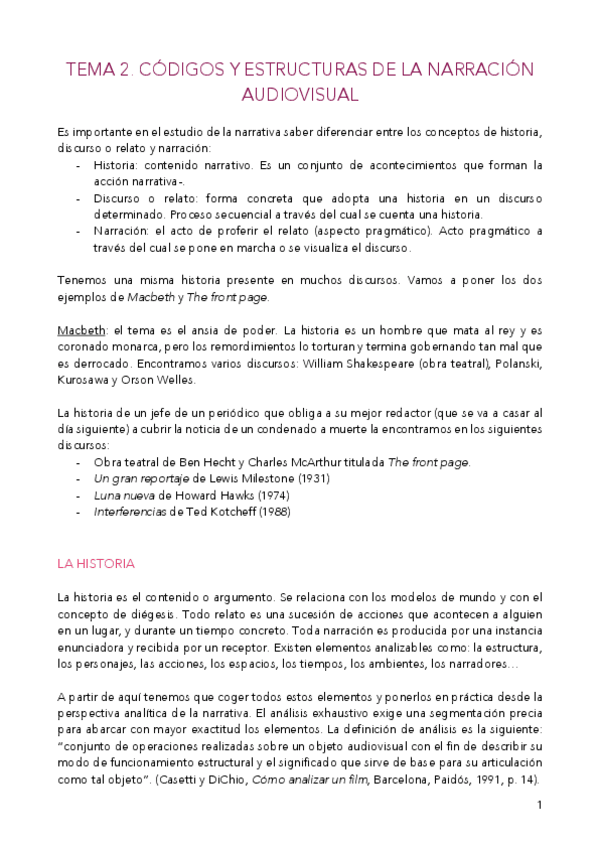 Miniatura del documento TEMA 2. Códigos y estructuras de la narración audiovisual.pdf