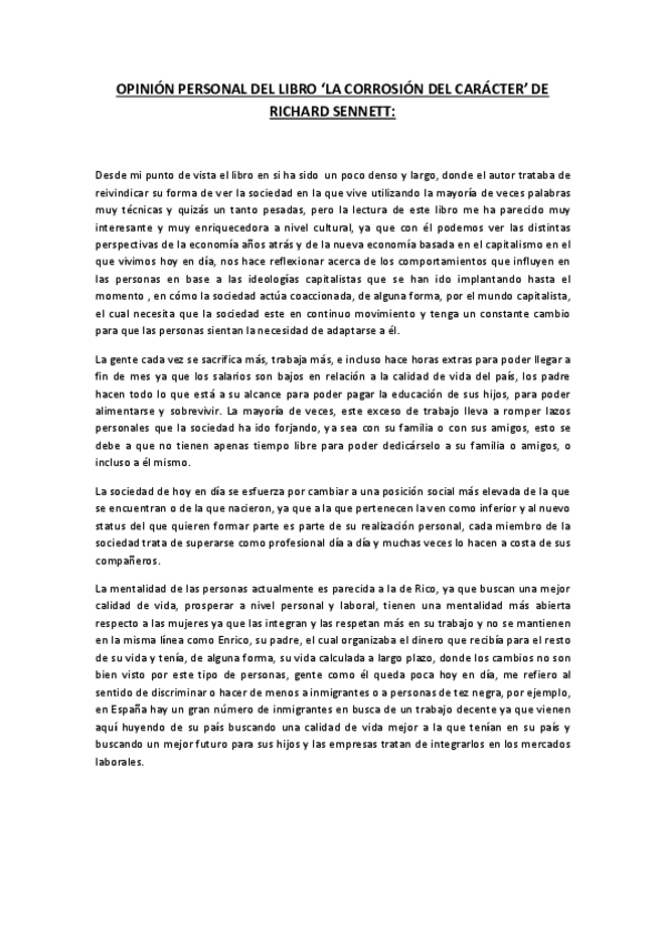Miniatura del documento OPINIÓN PERSONAL DEL LIBRO ‘LA CORROSIÓN DEL CARÁCTER’ DE RICHARD SENNETT.pdf