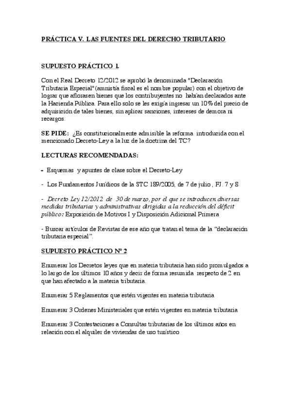 Miniatura del documento Práctica Tema 5. Fuentes del Derecho