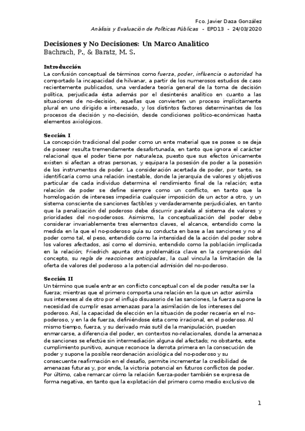 Miniatura del documento Resumen-BachrachandBaratz-PublicPolicies.docx