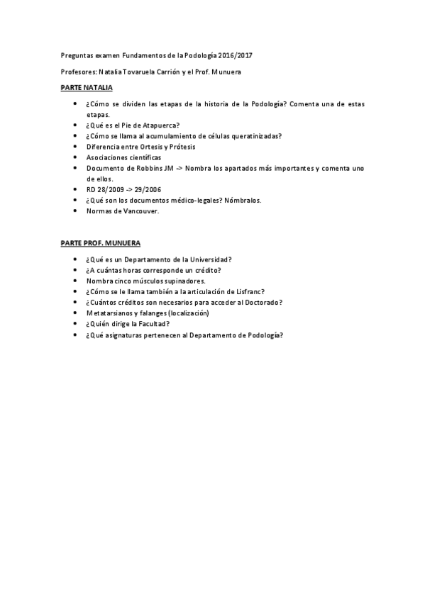 Miniatura del documento Preguntas examen Fundamentos de la Podología 2016.pdf