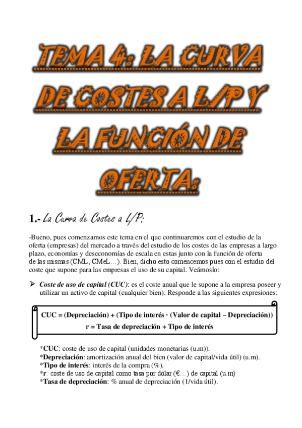 Miniatura del documento TEMA 4. La Curva de Costes a Largo Plazo y la Función de Oferta.pdf