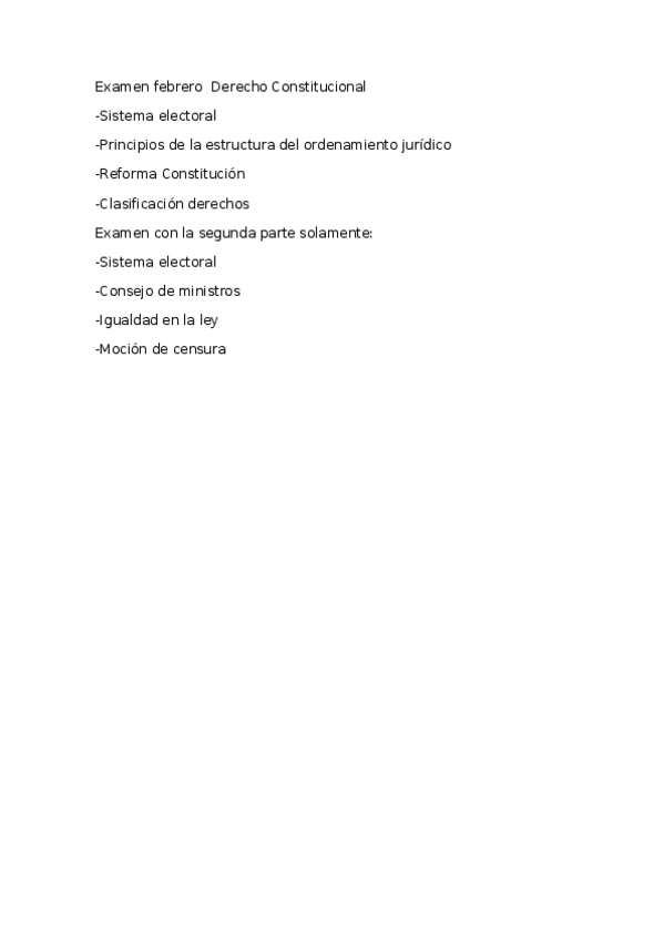 Miniatura del documento Examen febrero  Derecho Constitucional.odt