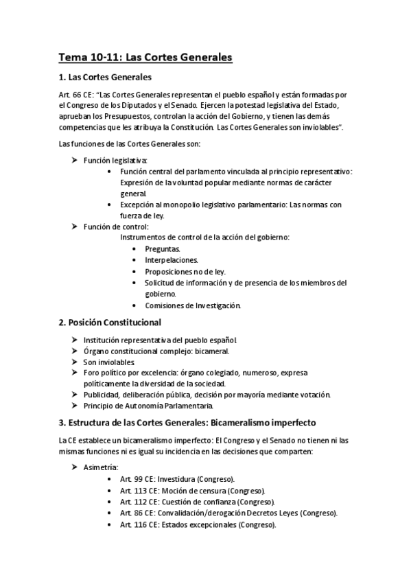 Miniatura del documento Tema 10 11 - Las Cortes Generales.pdf