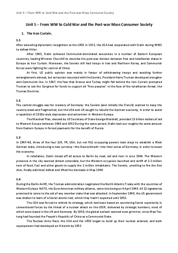 Miniatura del documento Unit-5-From-WW-to-Cold-War-and-the-Post-war-Mass-Consumer-Society.pdf