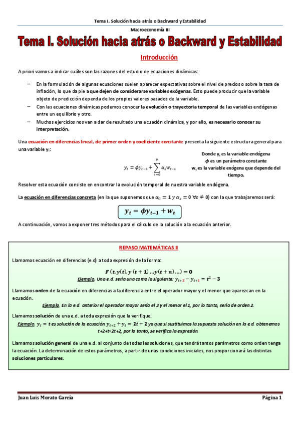 Miniatura del documento Tema I. Solución hacia atrás o Backward y Estabilidad.pdf