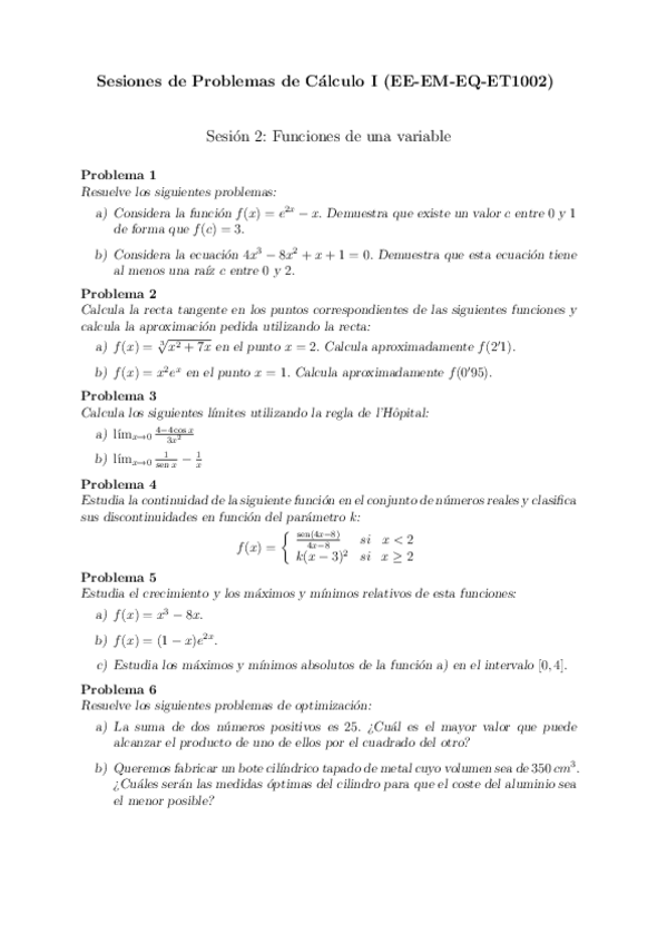Miniatura del documento Sesión 2 - Funciones de una variable