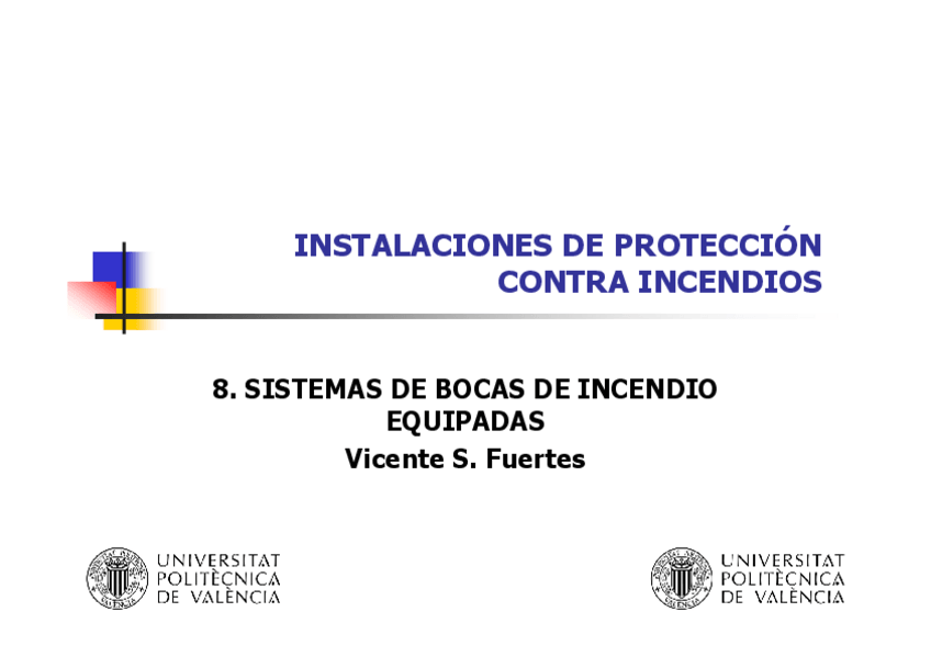 Miniatura del documento Tema 5.7 - Sistemas de bocas de incendio equipadas.pdf