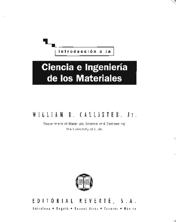 Miniatura del documento Callister William D. Jr. Ciencia e Ingeniería Materiales.pdf