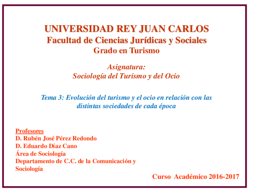 Miniatura del documento Tema 3 - Evolución del Turismo y el Ocio en Relación con las Distitnas Sociedades de cada Época.pdf
