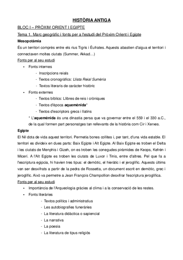 Miniatura del documento Bloc I - Pròxim Orient i Egipte - Temes 1 i 2.pdf