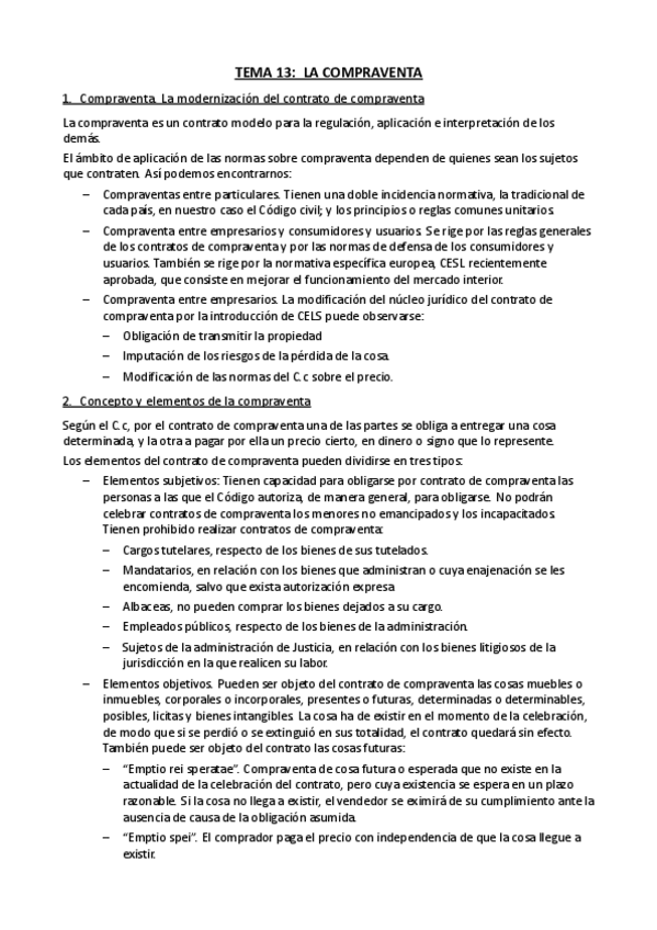 Miniatura del documento Tema 13. LA COMPRAVENTA.pdf