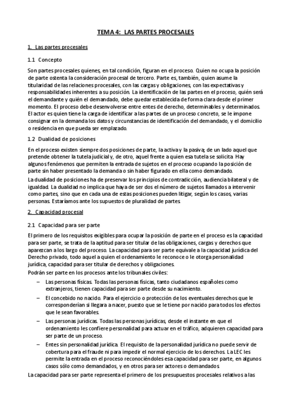 Miniatura del documento Tema 4. LAS PARTES PROCESALES.pdf