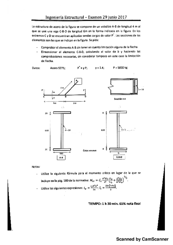 Miniatura del documento Examen Ingenieria estructural junio 2017.pdf