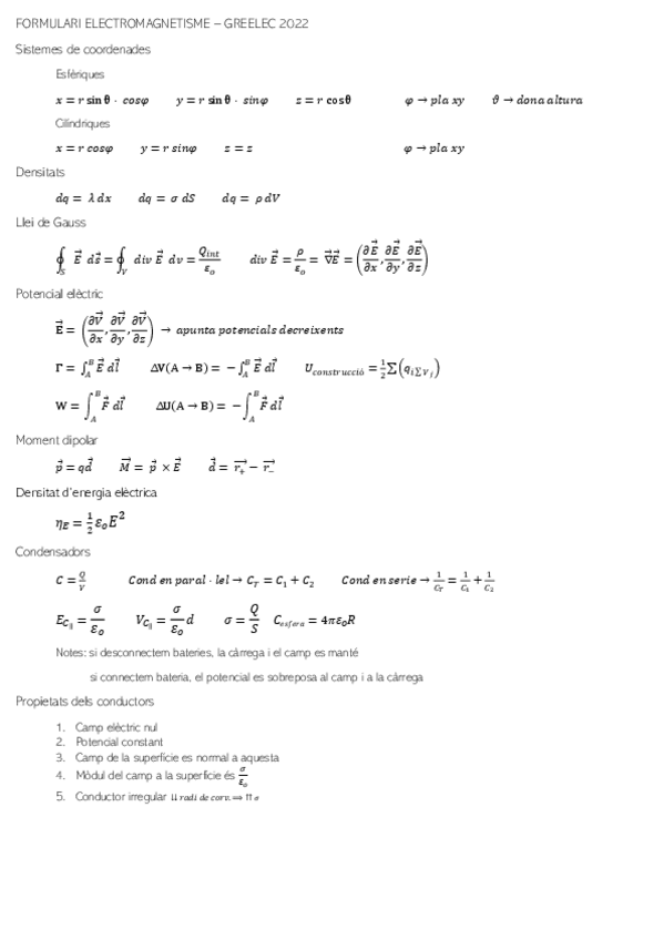 Miniatura del documento Formulari-Electromagnetisme.pdf