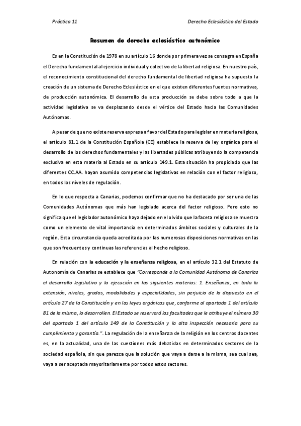 Miniatura del documento Práctica 11. Derecho Eclesiástico del Estado.pdf