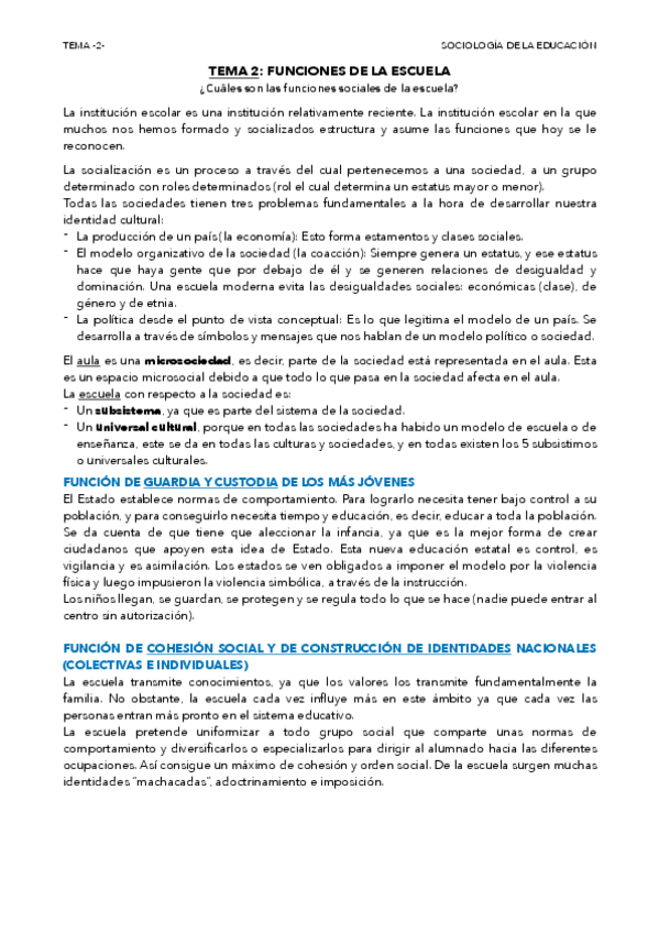 Miniatura del documento Funciones sociales de la escuela