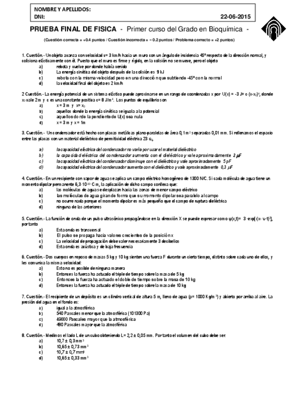 Miniatura del documento PRUEBA FINAL DE FISICA JUNIO_2015 con soluciones.pdf