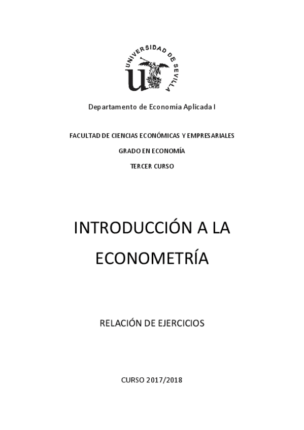 Miniatura del documento Relacion Ejercicios Introducción a la Econometría 2017_18.pdf