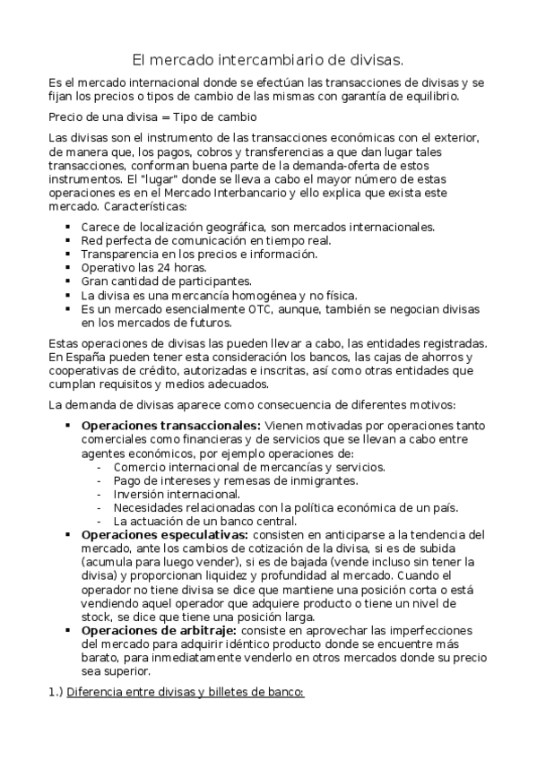 Miniatura del documento imprimido El mercado intercambiario de divisas.docx