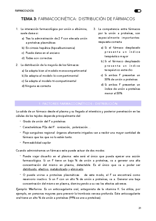 Miniatura del documento TEMA 3 - Distribución de fármacos