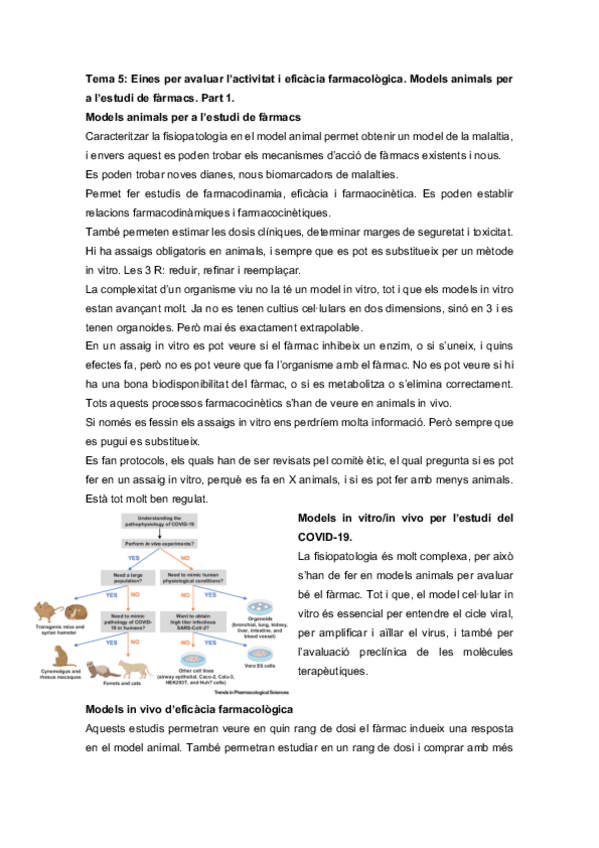 Miniatura del documento Tema 5: models animals per l'estudi de fàrmacs part 1.pdf