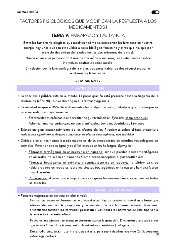 Miniatura del documento TEMA 9 - Embarazo y lactancia