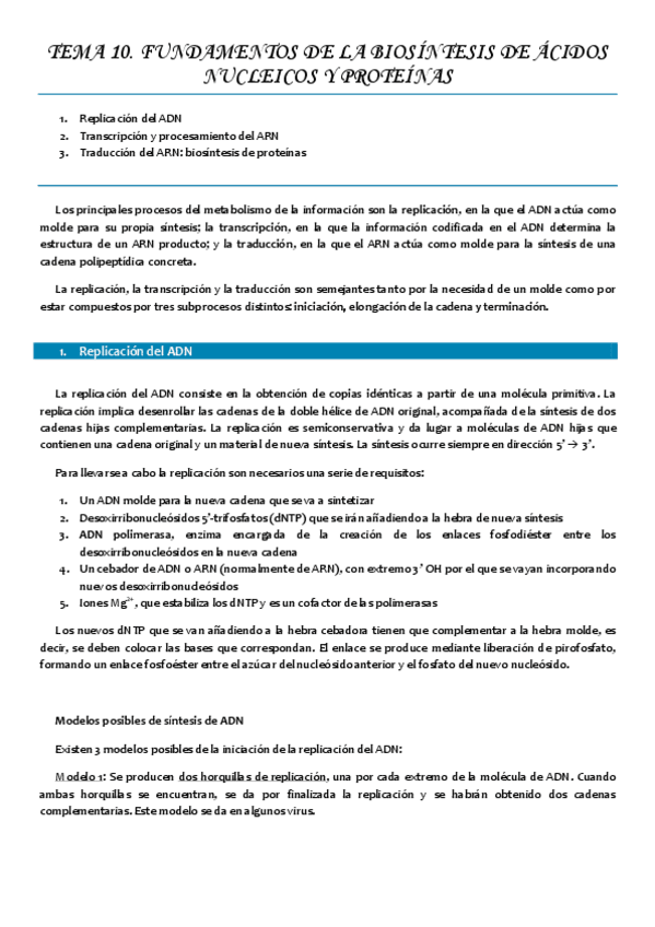 Miniatura del documento Tema 10 FUNDAMENTOS DE LA BIOSÍNTESIS DE ÁCIDOS NUCLEICOS Y PROTEÍNAS.pdf