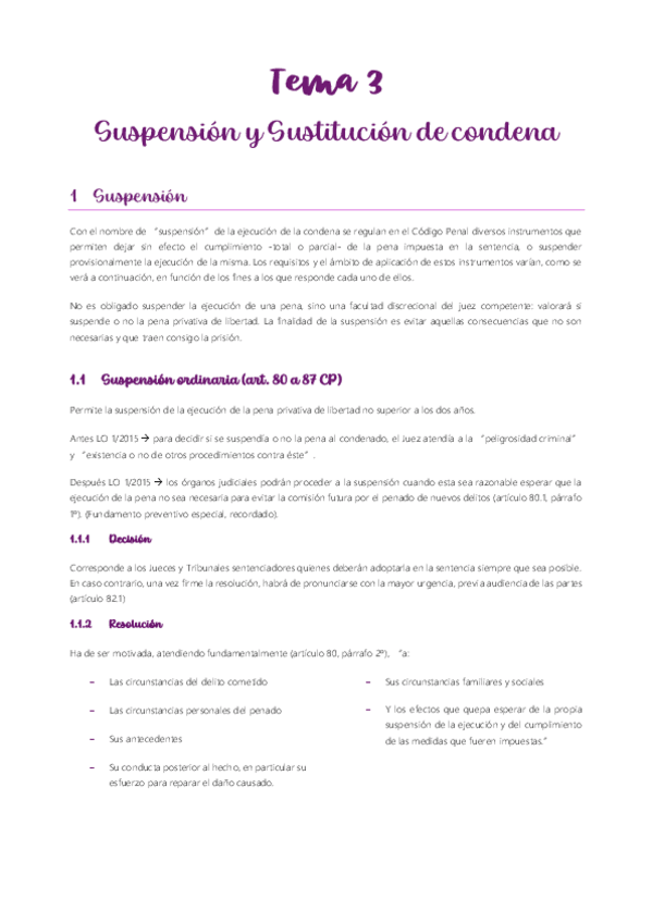 Miniatura del documento T3. Suspensión y sustitución de condena