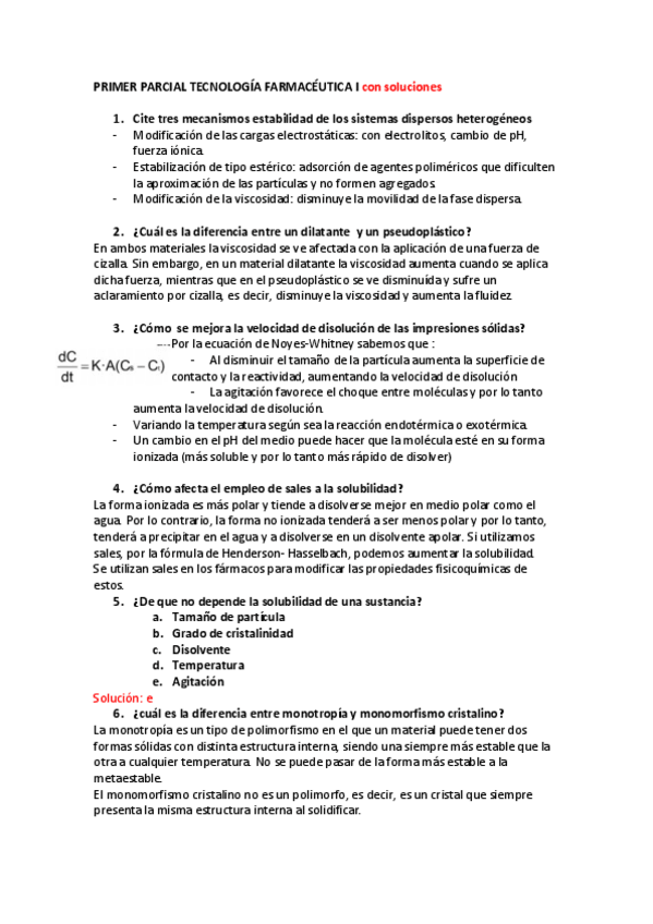 Miniatura del documento PRIMER PARCIAL TECNOLOGÍA FARMACÉUTICA I CON SOLUCIONES.pdf