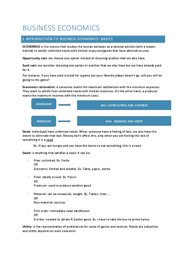 Miniatura del documento BUSINESS ECONOMICS topics 1 to 6.Business Economics topic 1 and 2