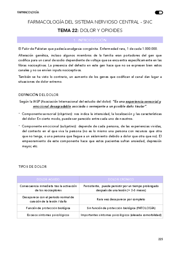 Miniatura del documento TEMA 22 - Dolor y opioides