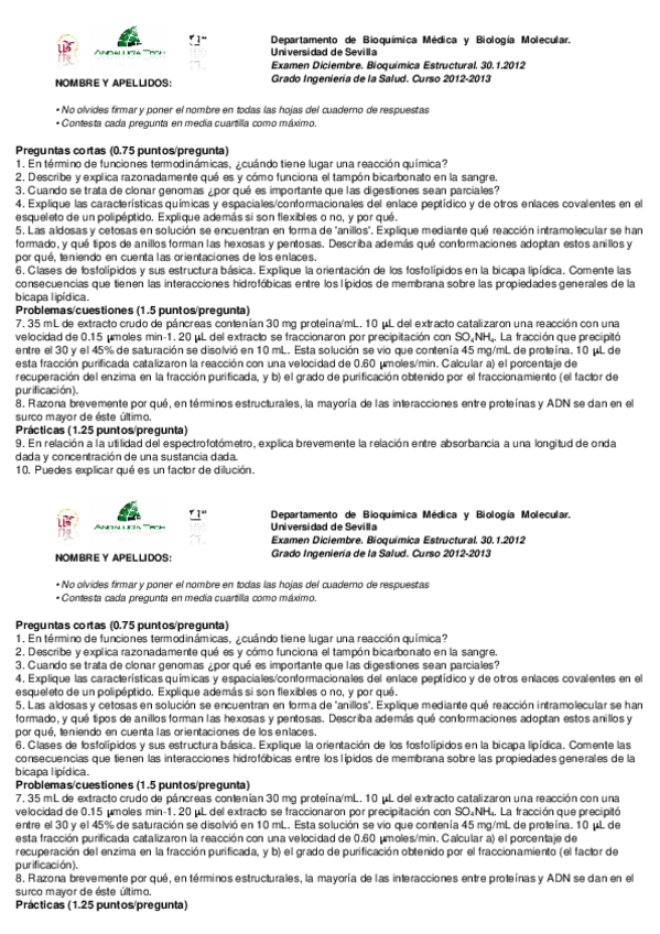 Miniatura del documento Examen final-Bioquimica Estuctural 30 Enero 2013.doc