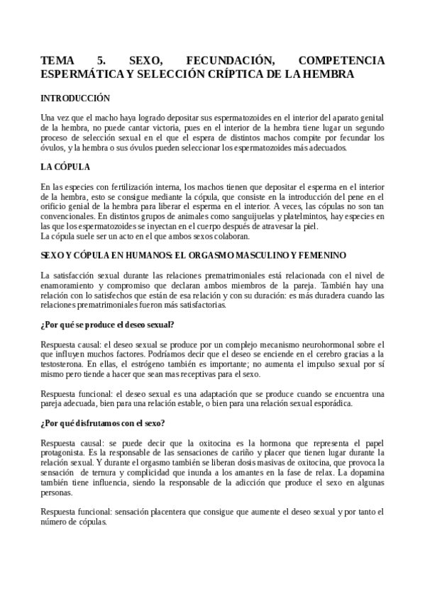 Miniatura del documento Tema 5. Sexo- fecundación, competencia espermática y selección críptica de la hembra.pdf